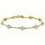 Pulsera en oro amarillo de 18k con rosetones de circonitas blancas